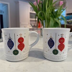 Le Creuset Festive Holiday Ornament Mug Set of 2